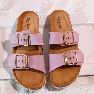 Bio-Gold Leather Cork Slide Sandal Made in Italy 🇮🇹   9.5